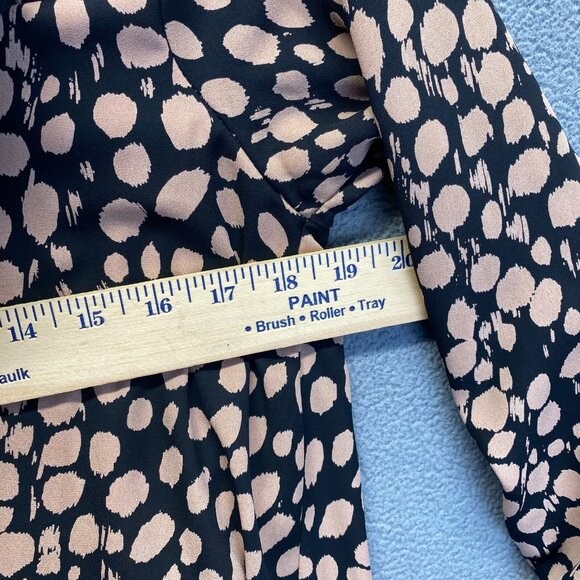 ADRIENNE Women's Blouse size medium,Animal Print,Ballon Sleeve,Lined,V Neck - Picture 5 of 7